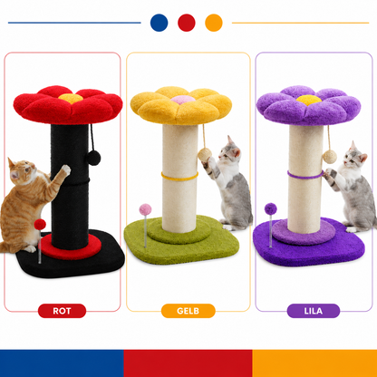 Blüten-Kratzbaum für Katzen – Stylischer Sisal-Spielturm fürs Wohnzimmer