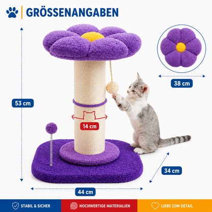 Blüten-Kratzbaum für Katzen – Stylischer Sisal-Spielturm fürs Wohnzimmer